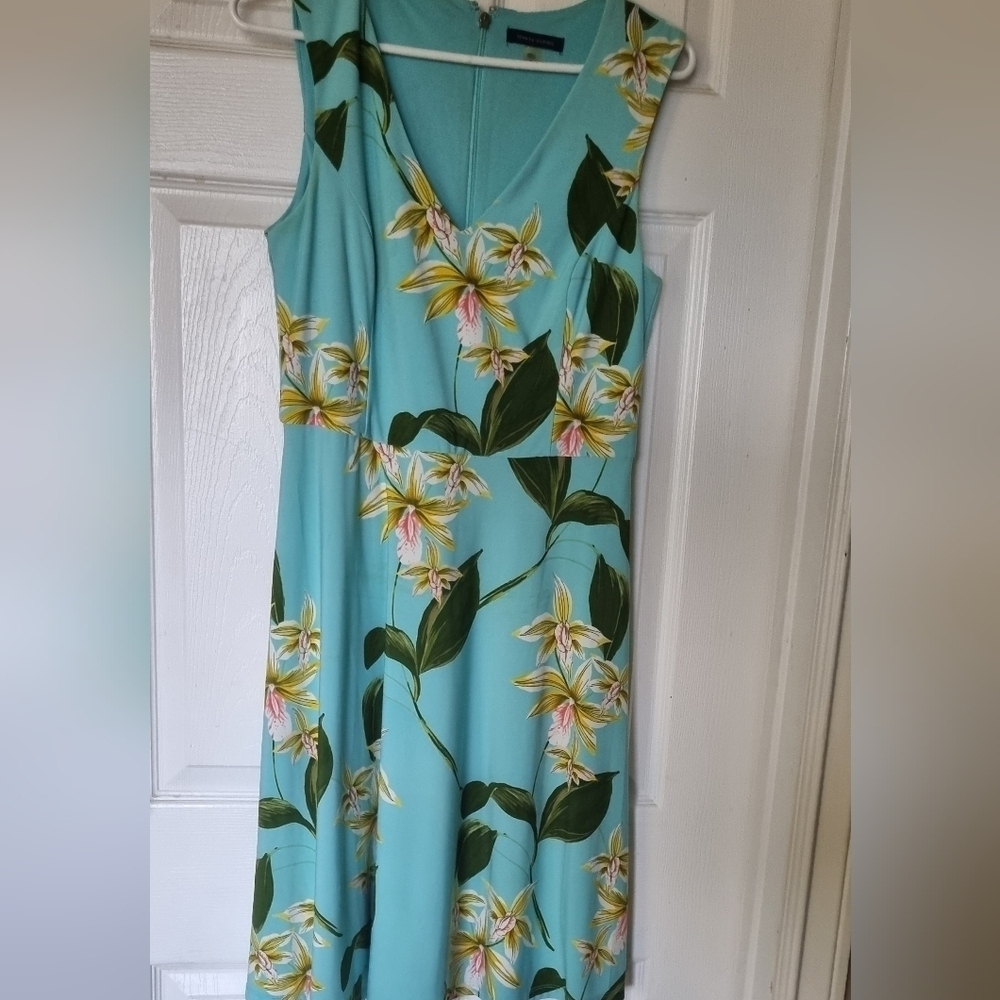 Tommy Hilfiger Floral Tropical sleeveless midi dress Whimisore Romantic Sz 8 - Picture 5 of 8